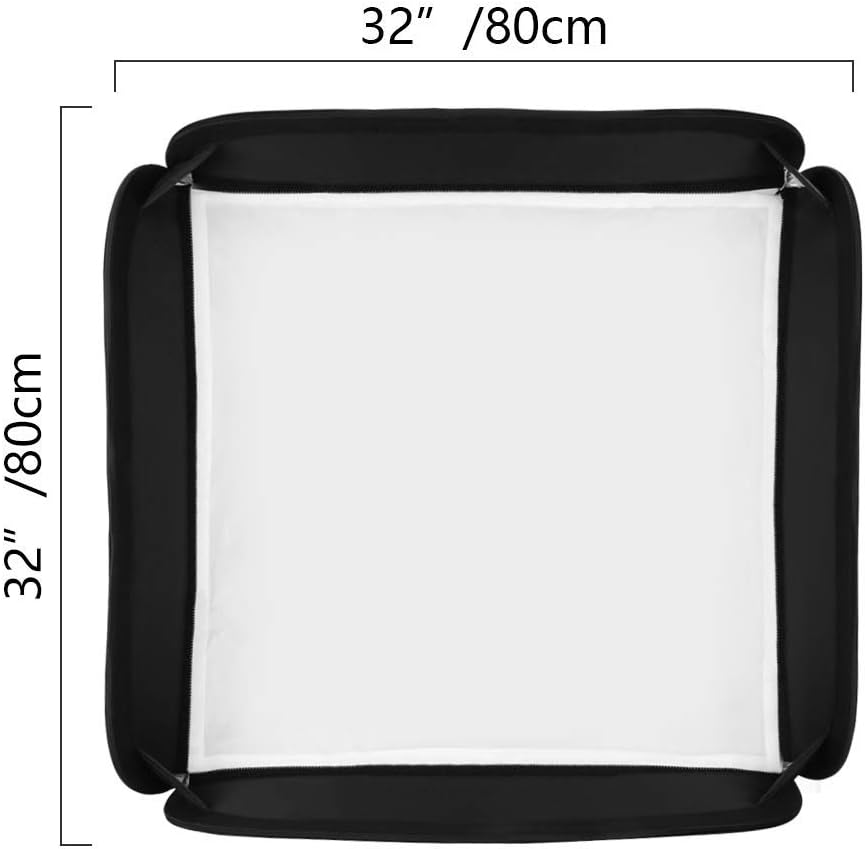 31x31inch 80x80cm Foldable Softbox Diffuser with Bowens Mount Speedlite Bracket Pack of 2 Z81628