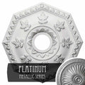 18x22OD x 3 1/2x22ID x 1 1/2x22P Hand-Painted Platinum Ceiling Medallion B357