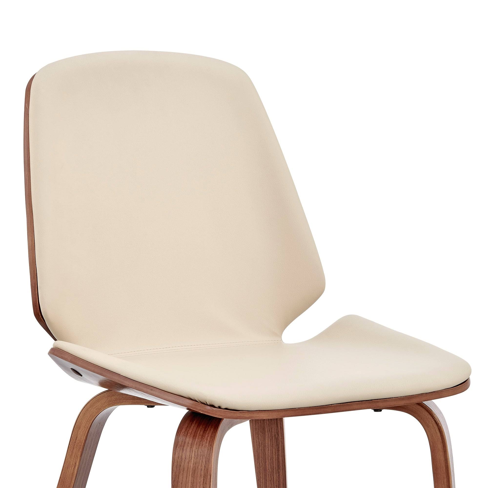 Gray Faux Leather and Walnut Wood Accent Chair M2550