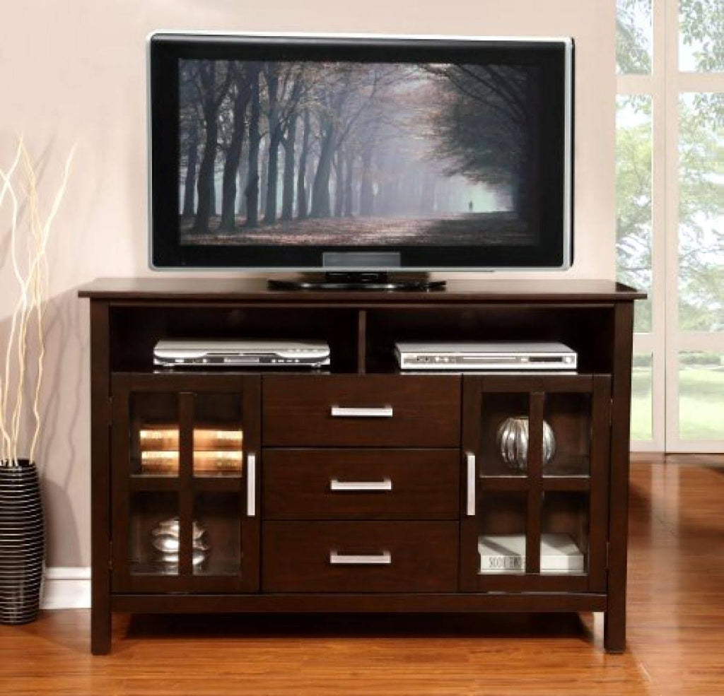 Dark Walnut Brown Tall TV Media Stand F85942
