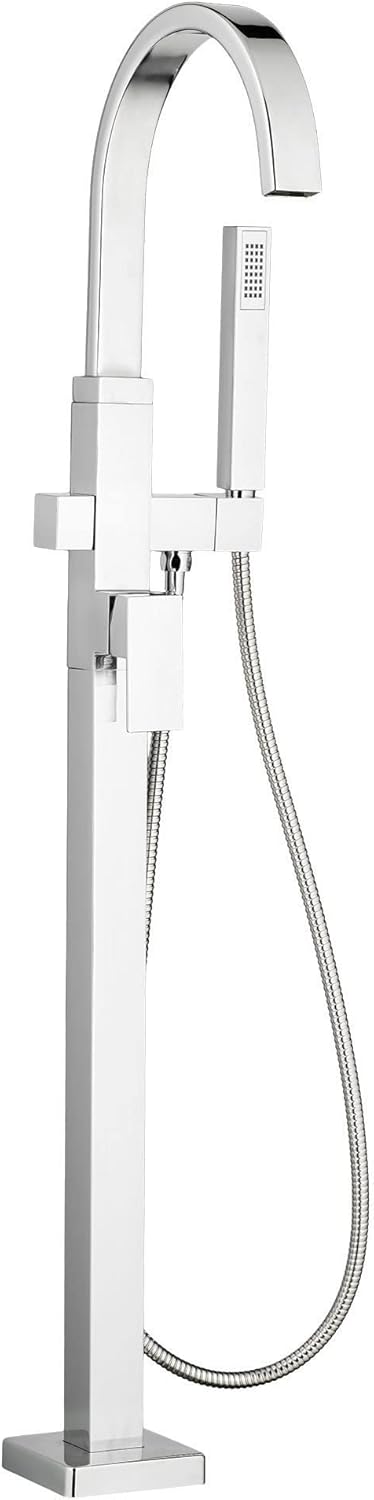 Polished Chrome Square Freestanding Tub Faucet L797607