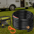 30' 50A RV Power Cord 6/3 + 8/1 AWG NEMA 14-50P to Bare Wire A83446
