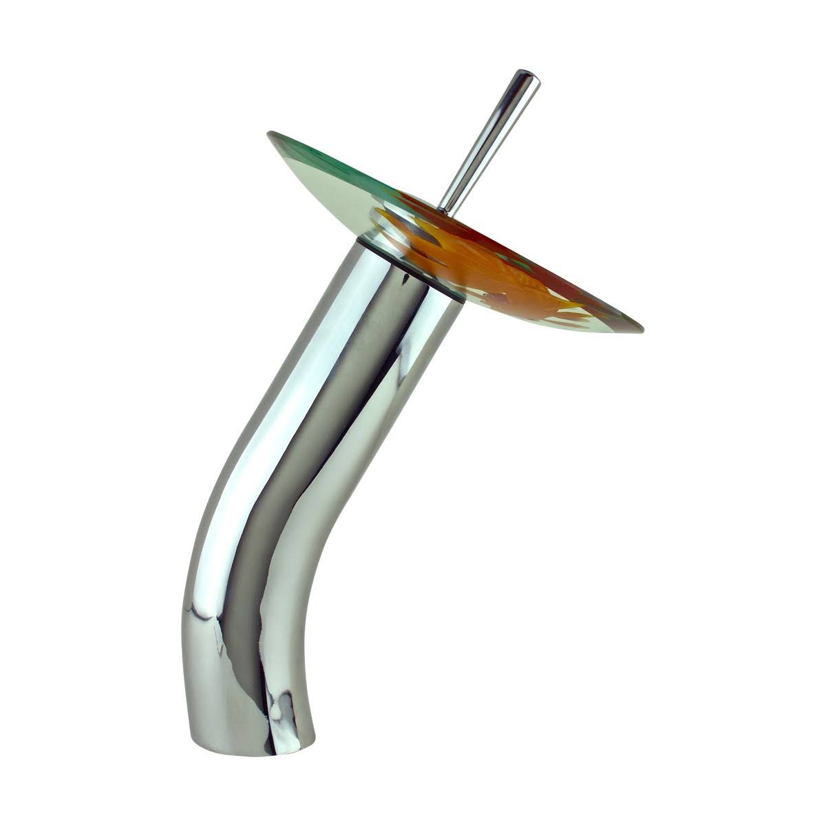 Chrome Heavy Cast Brass Glass Tall Waterfall Faucet O61546