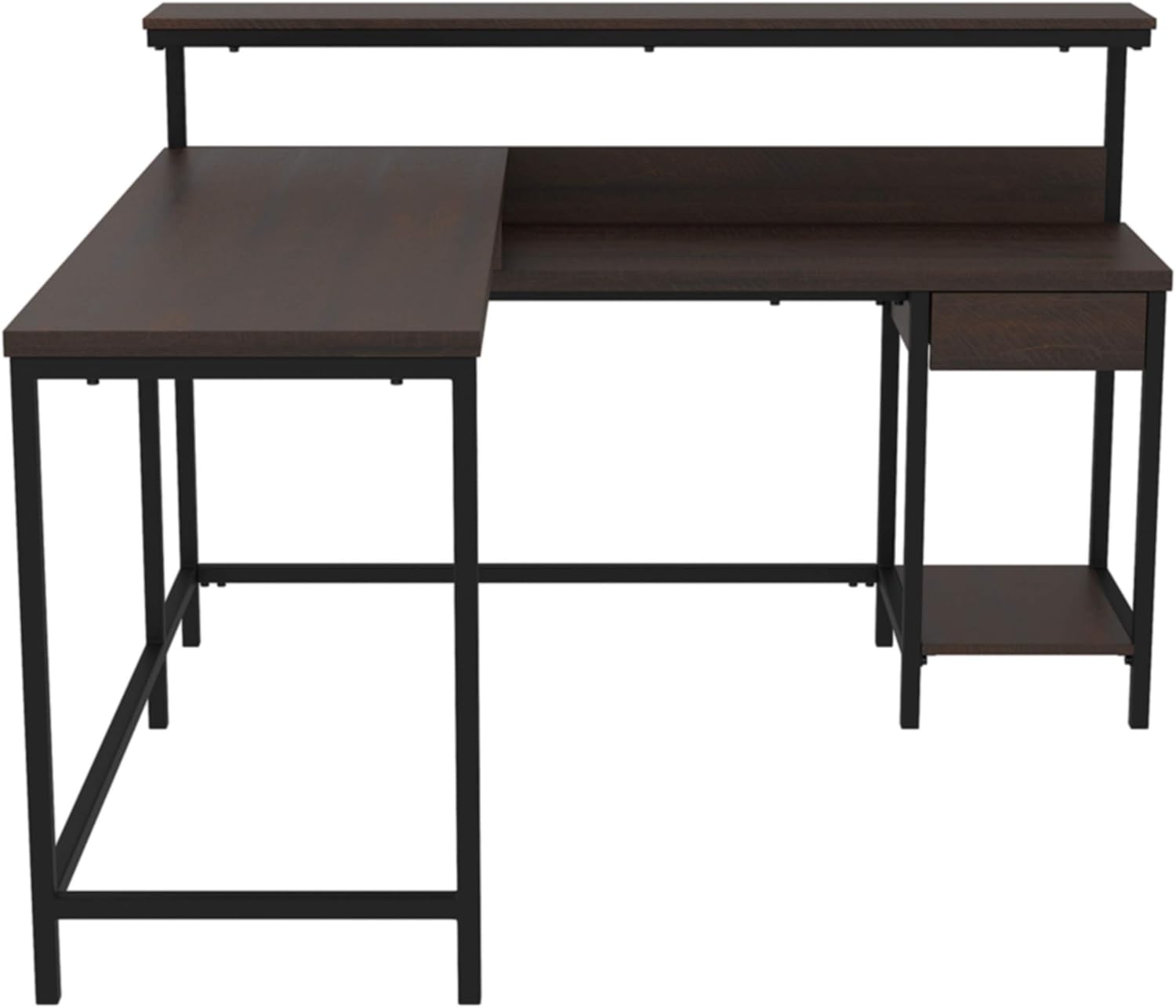 Warm Brown L-Shaped Home Office Desk F68253