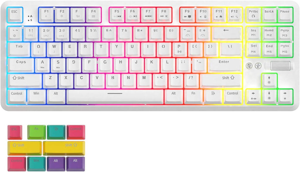 80% 87 Keys Compact Mechanical Keyboard with Brown Switch RGB Backlight M195432